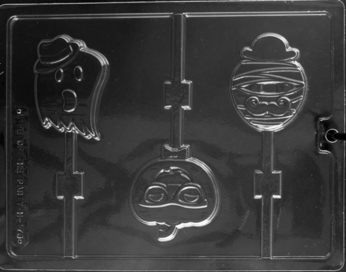 GHOST, PUMP, MUMMY HIPSTER LOLLY CHOCOLATE MOULD