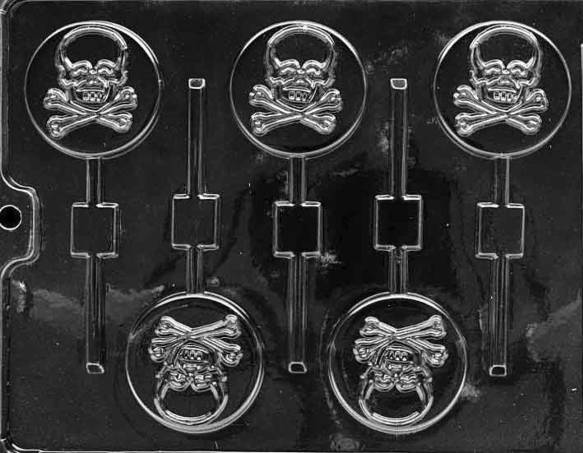 SKULL AND CROSSBONES LOLLY CHOCOLATE MOULD