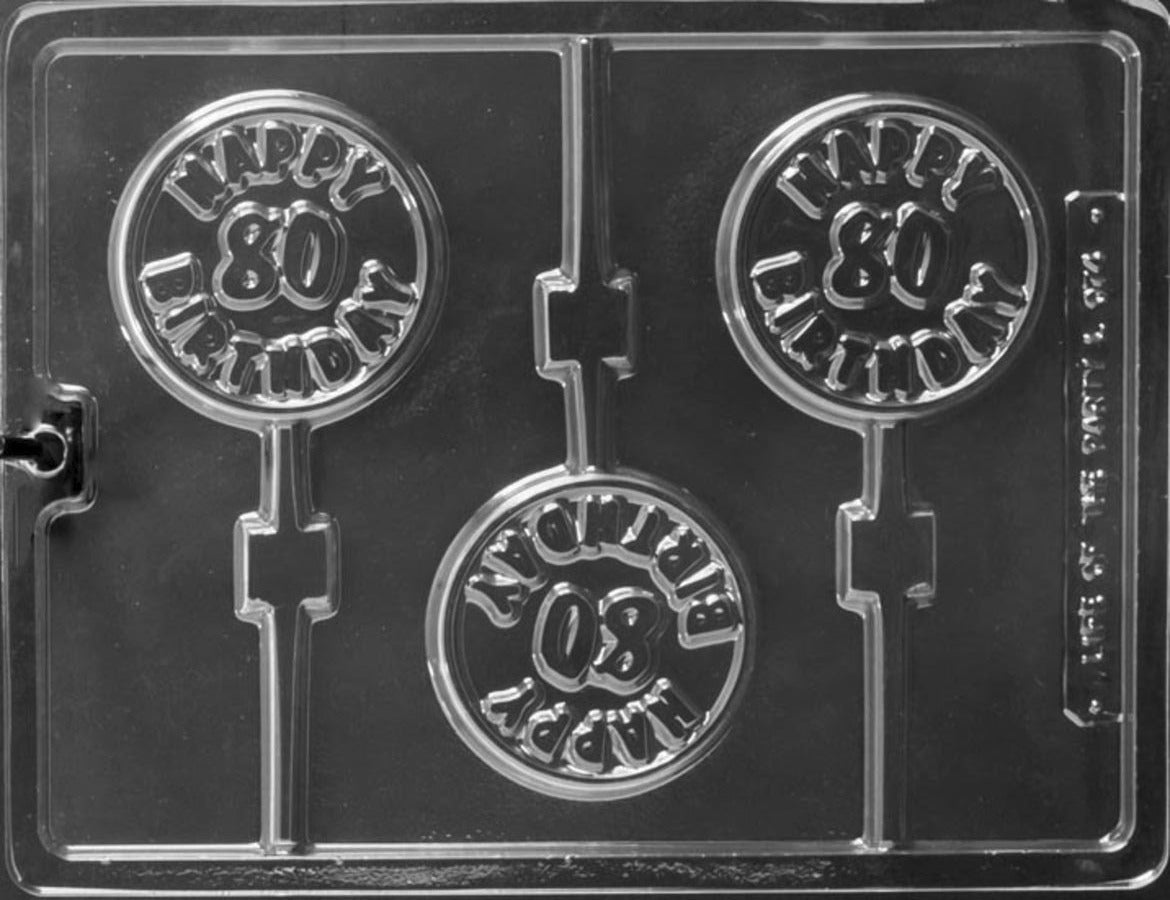 Happy 80th Birthday Chocolate Lolly Mould
