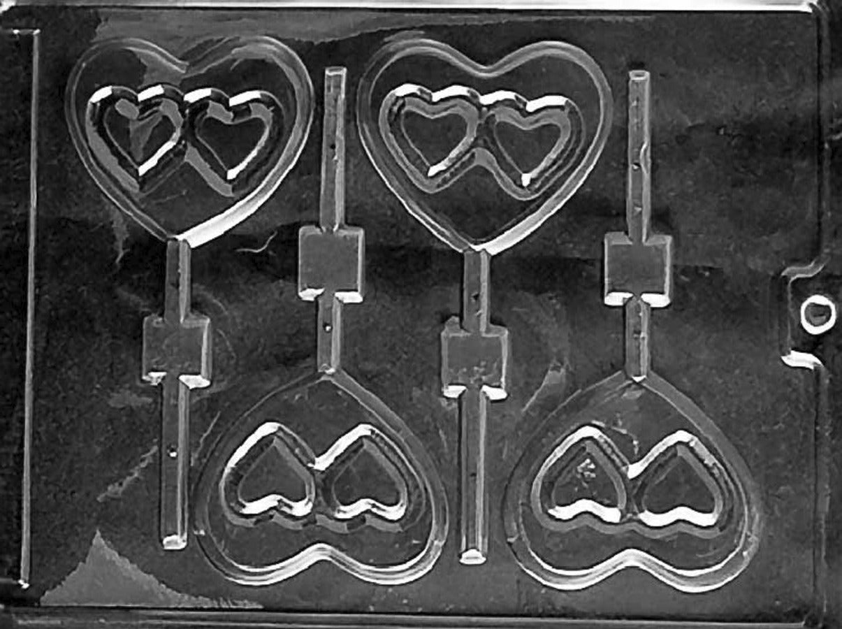 DOUBLE HEART LOLLY CHOCOLATE MOULD