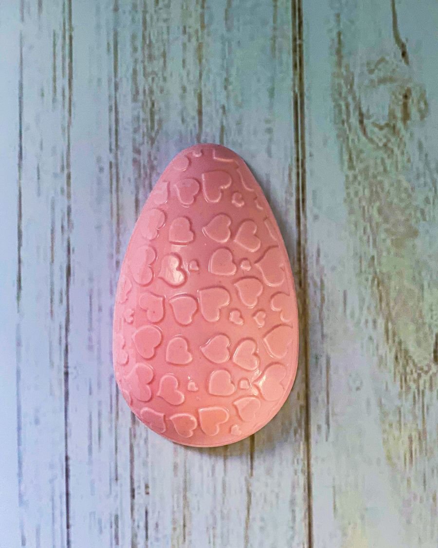 SMALL HEART TEXTURED EGG 250G CHOCOLATE MOULD BWB 9336
