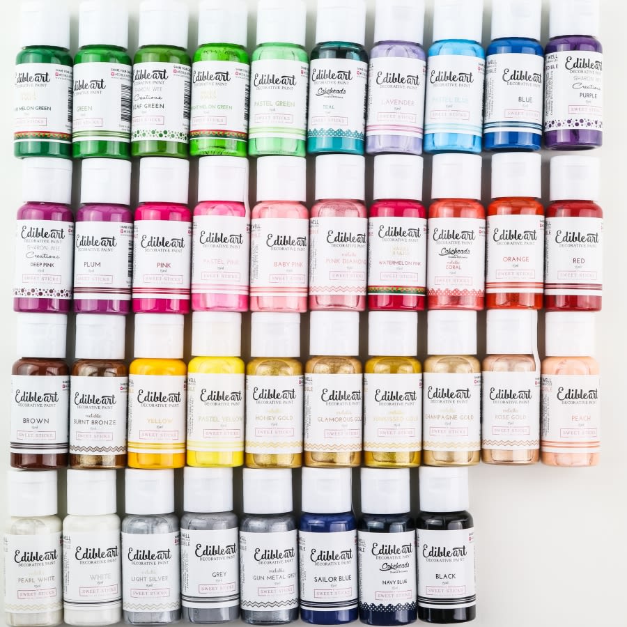 Sweet Sticks - Every Colour: All 56 Bottles! of 15ml bottled edible art paint