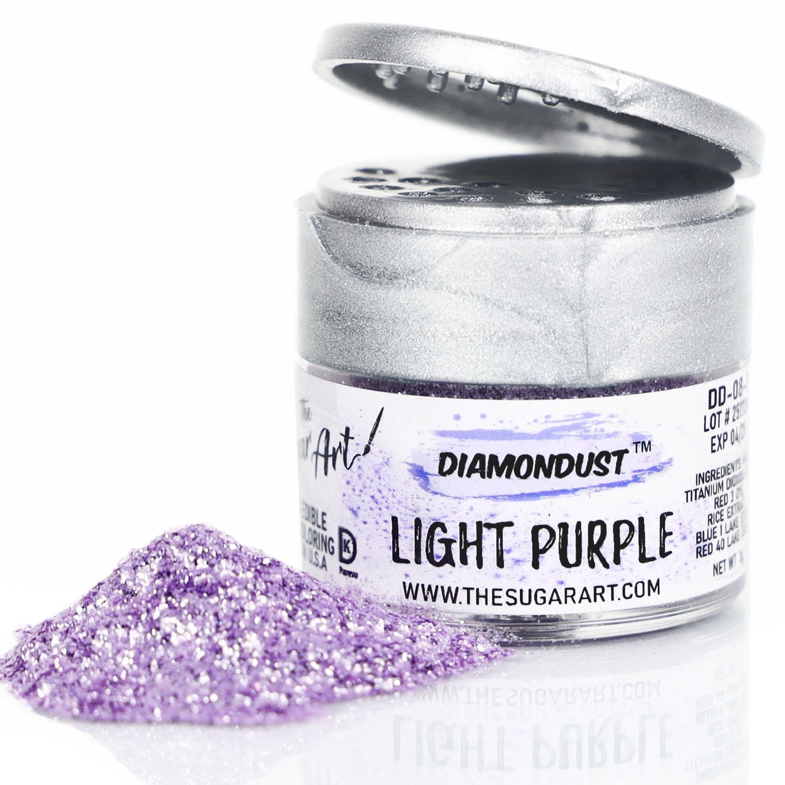 Light purple Diamondust by the The SugarArt - Edible gilitter square